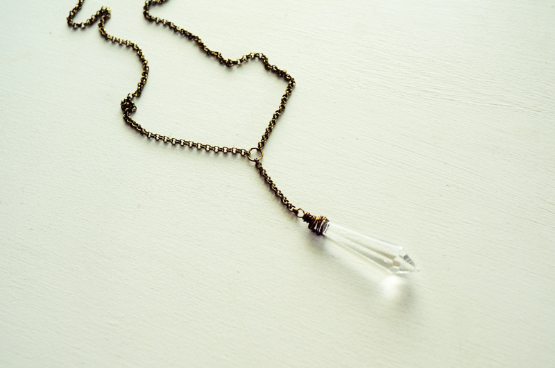 DIY vintage chandelier crystal necklace